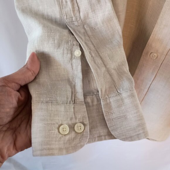 Brooks Brothers XL Irish Linen Long Sleeve Button Down Polo Dress Shirt - Picture 3 of 4